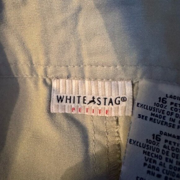 Vintage Button Up Midi Skirt Size 16P Academia Tan Belt Preppy Twee Classic - Picture 6 of 9